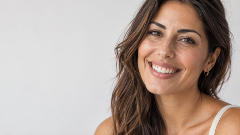 Retrato de mujer sonriendo para tratamiento de sonrisa gingival en Las Palmas
