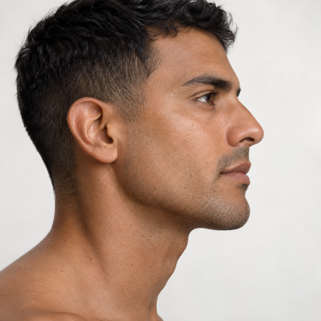Perfil masculino para marcación del arco mandibular con ácido hialurónico en Las Palmas