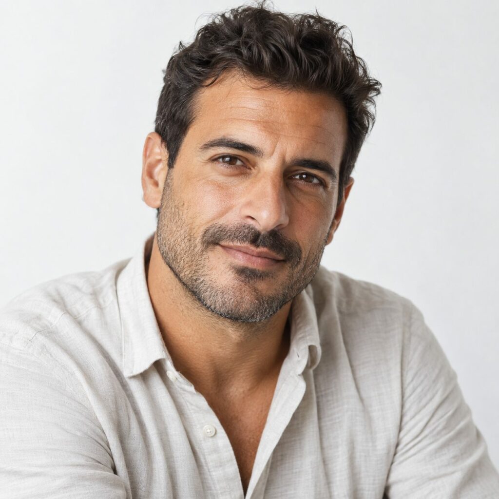Retrato de un hombre adulto de origen mediterráneo en una consulta de salud masculina en Las Palmas.