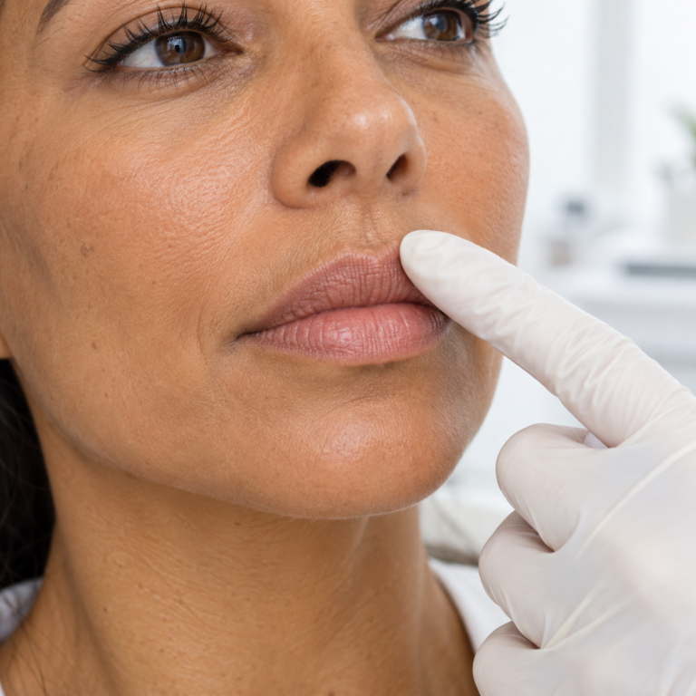 Valoración de las líneas del labio superior para código de barras