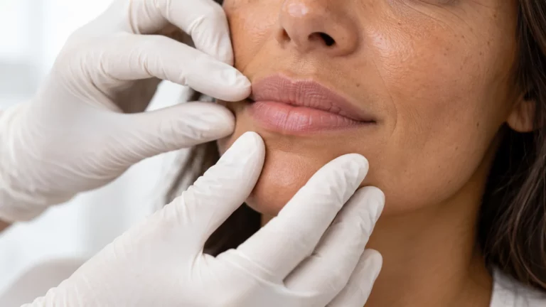 Valoración médica de labios con proporciones naturales