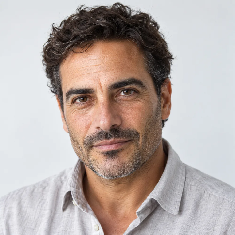 Primer plano de piel facial de un hombre adulto